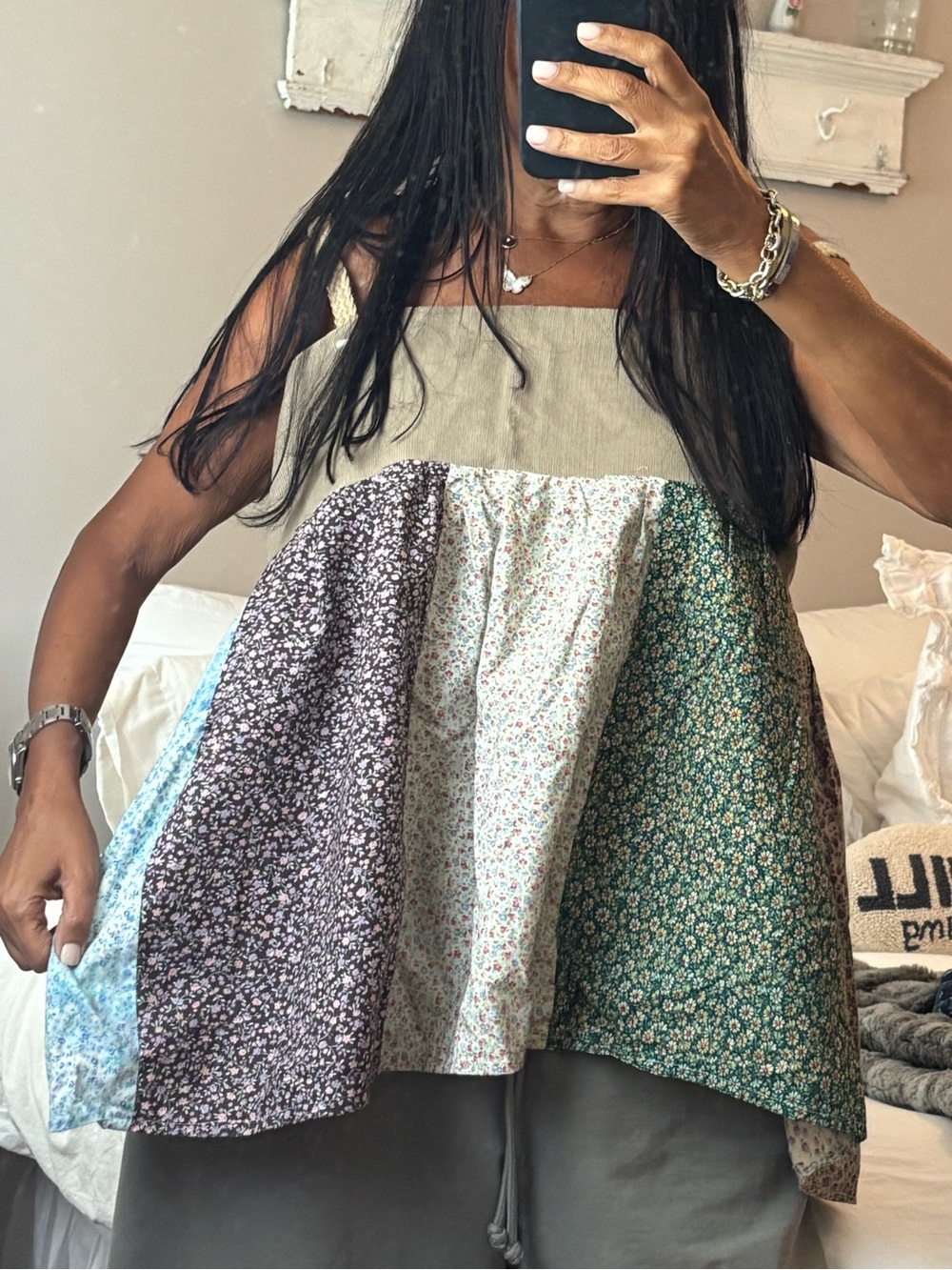 Patchwork. Hippy. Boho. Grateful Dead patchwork top.  L/XL